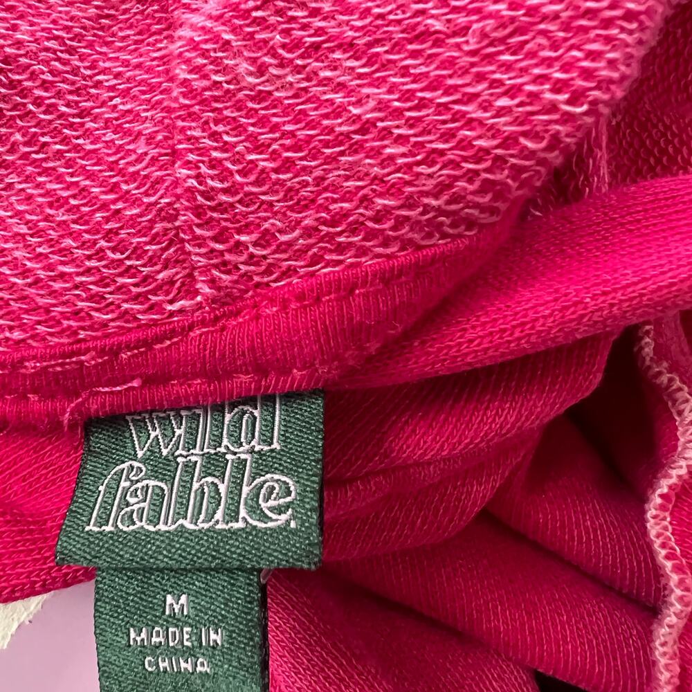Wild Fable Women's Magenta Pink Seamed Hooded Sweatshirt - Size Medium - NWT - Picture 2 of 10